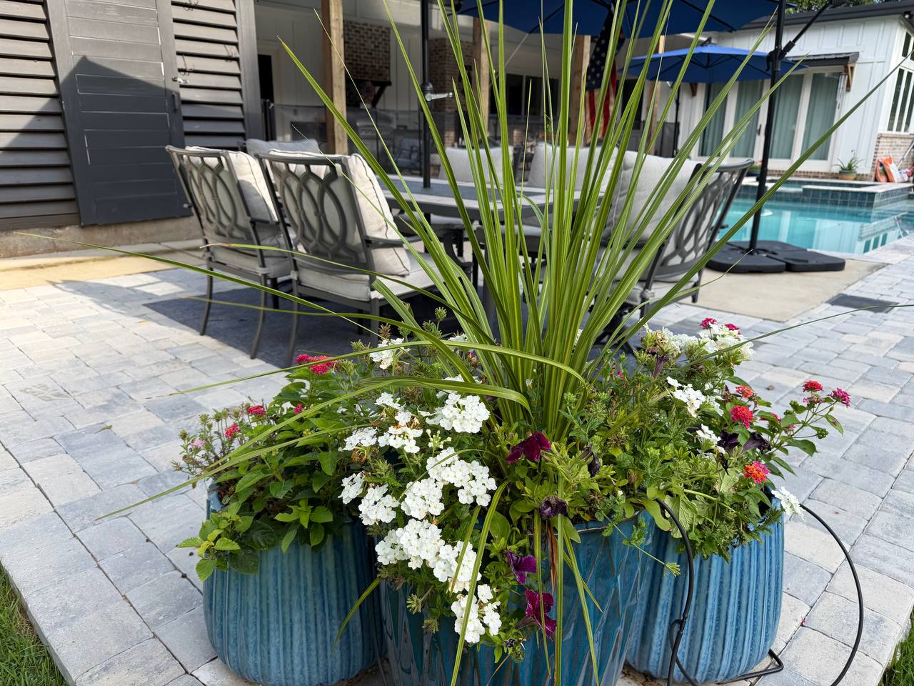 Seasonal color and planter detail 11 at a residential entry landscape